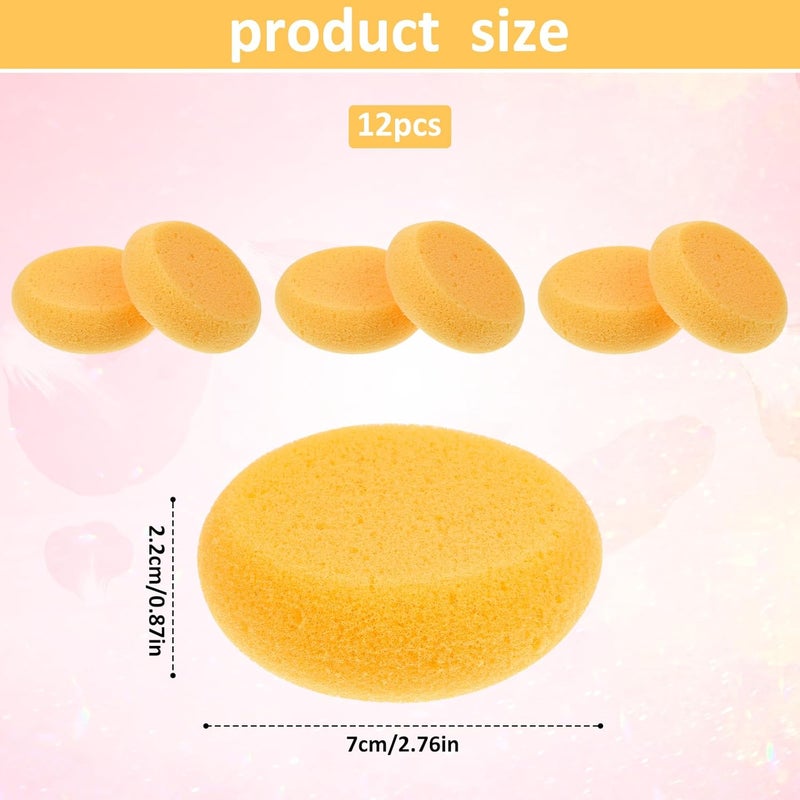 IANFAN 12 Pcs Round Pottery Sponges, Elasticity Clay Sponge Water Absorption Tack Sponges for Kitchen Shoes Leather Care Painting Crafts, Ceramics - Image 2